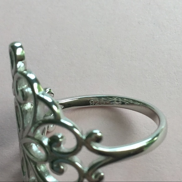 Sz 8, Clearance $22 Firm! Sterling Swirl Design Ring - Picture 12 of 14